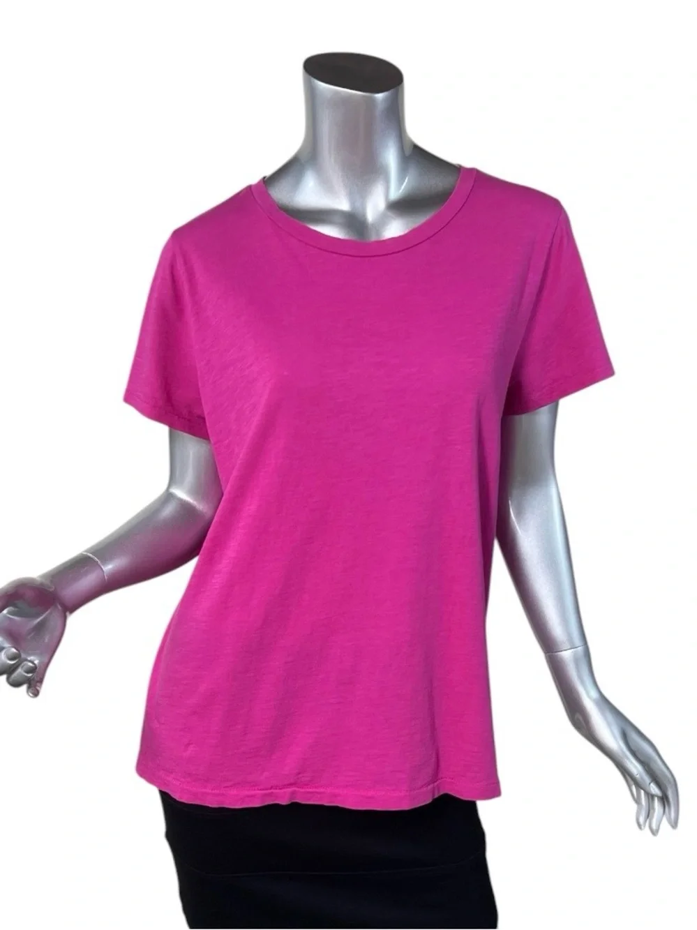 J. Crew Slub 100% Cotton Tee Magenta Pink Crew Neck T Shirt Size XL